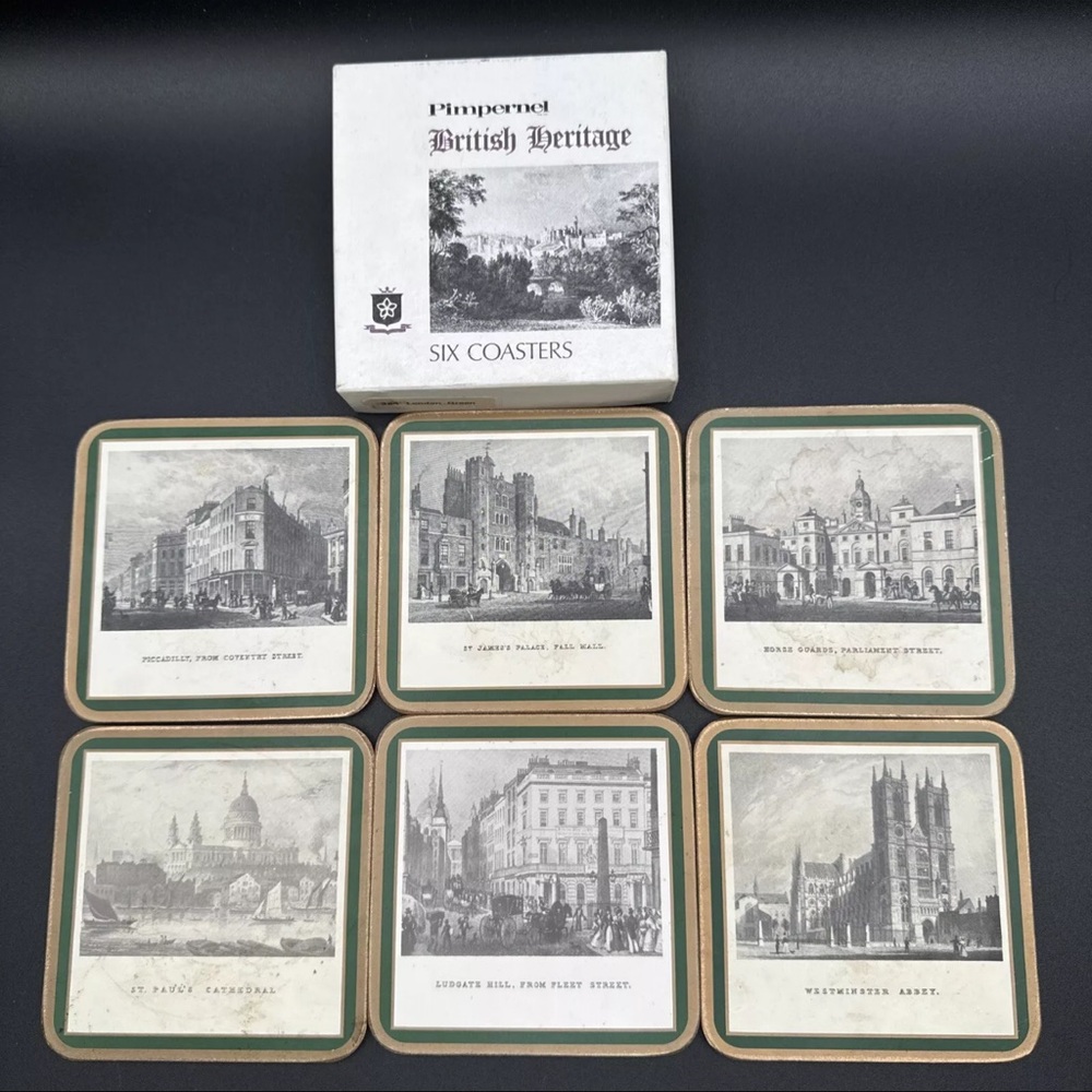 Pimpernel British Heritage Coasters 324 London Green Vtg